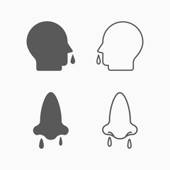 snot icon, runny nose vector