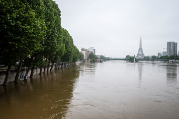 Fototapeta na wymiar Innondation de la Seine a Paris