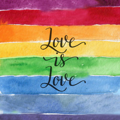 Love is love - LGBT pride slogan against homosexual discrimination.