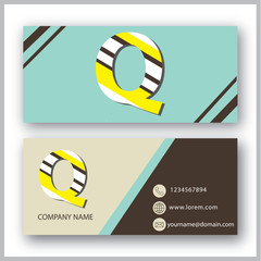 Q Letter Logo Corporate Business card