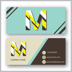 Business Card With Letter M Symbol