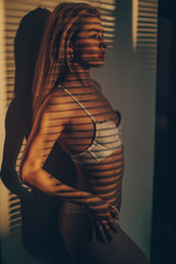 Sexy woman body. Shadow. Erotica. Erotic. Passionate concept. 