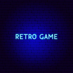 Fototapeta na wymiar Retro Game Neon Text