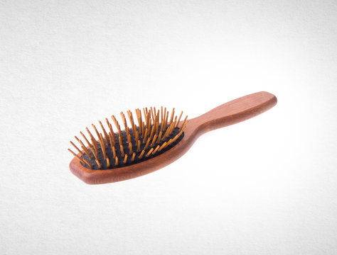 Hairbrush Over White Background