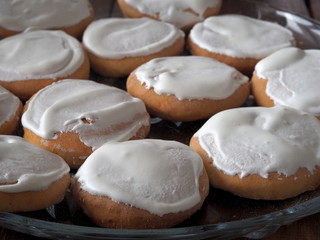 Homemade fondant cookies close-up.