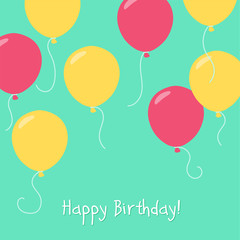 Bright balloons. Bright background for a birthday in a flat style.