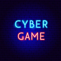 Naklejka na ściany i meble Cyber Game Neon Text