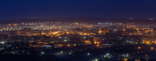 Fototapeta na wymiar Night city landscape in Eastern Europe