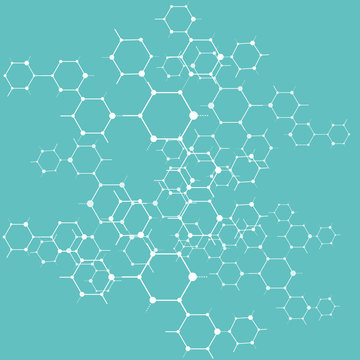 polygon meddical line on green background