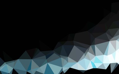 Dark BLUE vector low poly cover. Shining illustration, which consist of triangles. Template for a cell phone background.