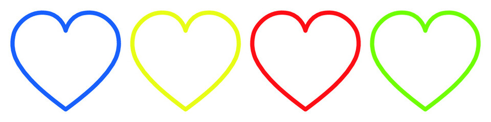Panel de corazones de color