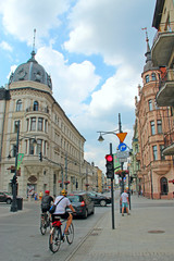 Central street of Lodz Piotrkowska in the afternoon