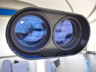 Large binoculars can be used for viewing views on tall buildings.