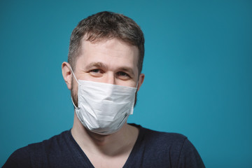 Man and protective medical mask