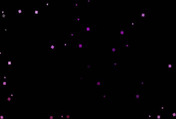 Dark Purple vector template with crystals, circles, squares.