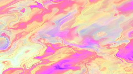 Fototapeta na wymiar Rainbow trippy background. Iridescent fluid texture. Liquid holographic pattern. Acid rainbow waves. Crazy turbulence effect.