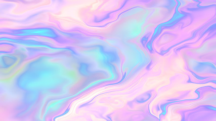 Rainbow trippy background. Iridescent fluid texture. Liquid holographic pattern. Acid rainbow waves. Crazy turbulence effect. - obrazy, fototapety, plakaty