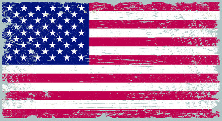 American flag with grunge effect.