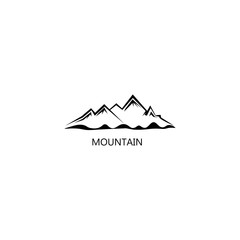 mountain logo illustration of a simple black and white vector design