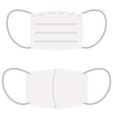 紙マスクと布マスクのイラスト