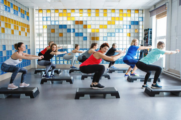 Women in fitness classes.