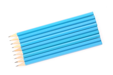 Blue Pencil isolated on white background