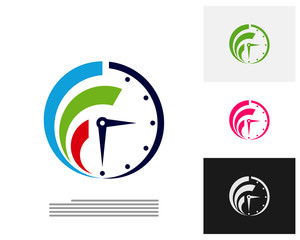 Clock logo design concept vector. Time management logo template. Concept icon isolated on white background. Vector symbol.
