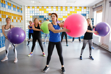 Women in fitness classes.