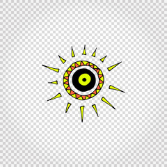 Sun. Simple hand drawn icon. Isolated vector illustration.