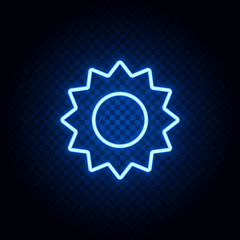 sun blue neon vector icon