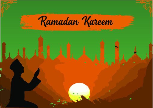 Ramadan Kareem Poster Vector Illustration Concept