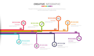 Presentation graph, Business concept with 8 equal options, parts, steps or processes. Startup layout for your project.