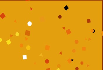 Light Orange vector template with crystals, circles, squares.
