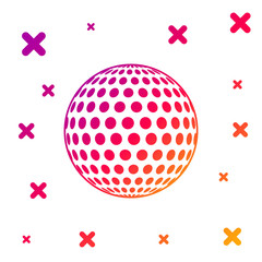 Color Golf icon isolated on white background. Gradient random dynamic shapes. Vector Illustration