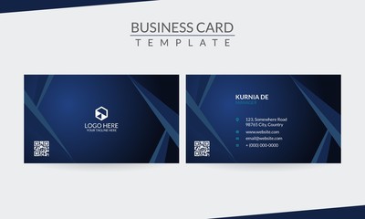 Geometric Elegant Blue Business Card