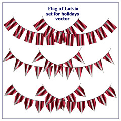 Obraz premium Bright set with flags of Latvia. Happy Latvia day collection. Bright illustration with flags.