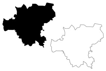 Obraz premium Makiivka City (Ukraine, Donetsk Oblast) map vector illustration, scribble sketch City of Dmytriivsk, Dmytriyevskyi, Makiyivka or Makeyevka map