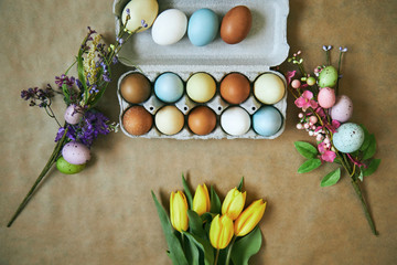 Preparing Easter egg for holiday. Happy Easter. Spring concept.	