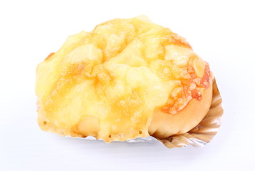 Bread on white background