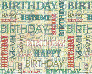 Happy Birthday contrasting color text background