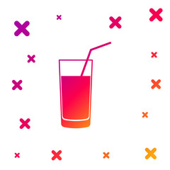 Color Soft drink icon isolated on white background. Gradient random dynamic shapes. Vector Illustration