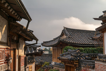 Part of Bukchon Hanok Village, an international tourist destination in Jongno-gu, Seoul, Korea