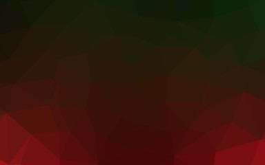 Obraz premium Dark Green, Red vector triangle mosaic template. Shining colored illustration in a Brand new style. Template for your brand book.