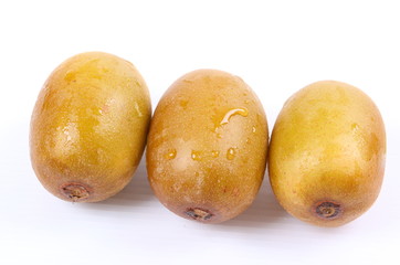 Fresh kiwi fruit on white background
