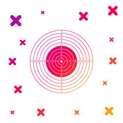 Color Target sport for shooting competition icon isolated on white background. Clean target with numbers for shooting range or pistol shooting. Gradient random dynamic shapes. Vector Illustration