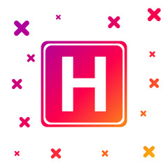 Color Hospital sign icon isolated on white background. Gradient random dynamic shapes. Vector Illustration