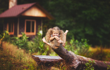 little girl on a tree