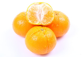 Orange fruit on white background