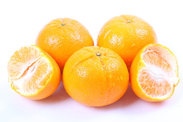 Orange fruit on white background