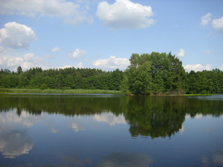 Fototapeta na wymiar Trebon pond system - magical landscape of ponds, floodplain forests in south czechia